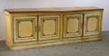 Continentalstyle Walnuttop Painted Credenza