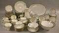 Approximately Ninetynine Piece Rosenthal Gilt and Pale Blue Banded Porcelain Partial Dinner Service