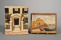 Two Molded and Painted Plaster Plaques Fish Wharf and Nichols House Salem Mass