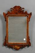 Chippendalestyle Mahogany Parcelgilt and Paintdecorated Small Mirror