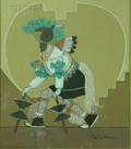 Pablita Tse TsanGolden Dawn Velarde American 19182006 Pueblo Animal Dancers
