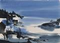 Laurence Philip Sisson American b 1928 Lot of Two Evening Views January Blue