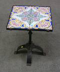 Italian Faience Tiletop Wrought Iron Patio Table