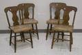 Set of Six Grained and Paintdecorated Wooden Side Chairs