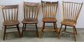 Pair of Painted Thumbback Arrowback Side Chairs and Two Windsor Rodback Side Chairs