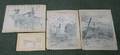 Lot of Four Pencil Sketches by Walter Shirlaw American 18381909 Two landscapes signed and inscribed W ShirlawDordrecht lr 
