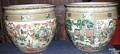 Pair of famille verte Chinese export planters early 20th c