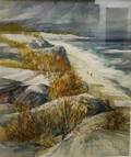 Nathalie Johnson Nordstrand American b 1932 Beach Cliffs Winter