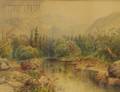 Granville Perkins American 18301895 River View in a Valley