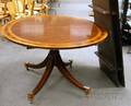 Baker Regencystyle Oval Inlaid Mahogany Veneer Pedestalbase Dining Table