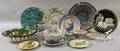 Thirteen Pieces of European Decorated Faience Ware