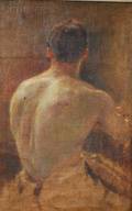 American School 20th Century Portrait Study of a Male Nude