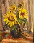 Jozef Wasiolek Polish 19212008 Still Life with Sunflowers
