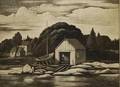 Thomas Willoughby Nason American 18891971 View of a Boathouse