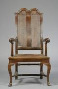 William  MaryQueen Anne Caned and Carved Beechwood Armchair