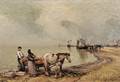 Arijis Skride Latvian 19061987 View of Fishmongers by the Shore