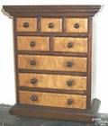 Pennsylvania miniature mahogany and figured maple tall chest ca 1840