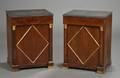Pair of Continental Biedermeier Parcelgilt Mahogany Side Cabinets