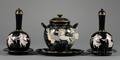 Four Staffordshire Black Glazed Etruscan Wares