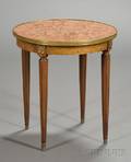 Louis XVI Style Bronzemounted Mahogany and Marbletop Circular Occasional Table