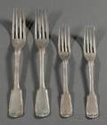 Fourteen Coin Silver Forks