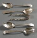Four Federal Coin Silver Place Spoons