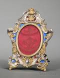 Continental Baroquestyle Silver Parcelgilt and Enamel Picture Frame