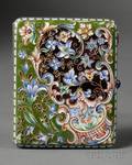 Russian Silver Cloisonne and En Plein Enamel Cigarette Case