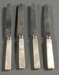 Set of Eleven French 950 Silver and MotherofpearlHandled Fruit Knives