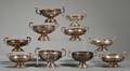 Assembled Set of Ten French and French Hallmarked Silver Mess Bowls