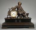 French Bronze Figural Mantel Clock