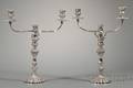 Pair of Victorian Silver Plate Convertible ThreeLight Candelabra