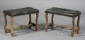 Pair of Baroquestyle Leatherupholstered Stools