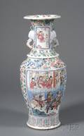 Chinese Export Porcelain TwoHandled Vase