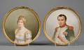 Pair of Painted Porcelain Plaques of Napoleon and Marie Louise