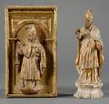 Two Carved and Gilded Religious Figures