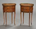 Pair of Louis XVXVI Transitional Style Bronzemounted and Inlaid Tulipwood Tables