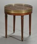 Louis XVI Style Brassmounted Mahogany and Marbletop Circular Occasional Table