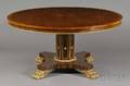 Regency Parcelgilt and Inlaid Mahogany and Calamander Dining Table