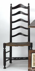 Assembled set of 5 Pennsylvania ladderback chairs ca 1770