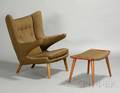 Hans Wegner Papa Bear Armchair and Ottoman