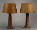 Two Table Lamps with Shades Possibly Josef Albers