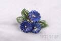 14kt Gold Lapis and Nephrite Brooch Gumps