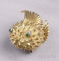 18kt Gold Gemset Brooch