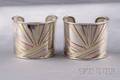 Pair of Sterling Silver and 18kt Gold Cuff Bracelets Cartier