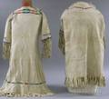 Two Native American Beaded Hide Girls Dresses
