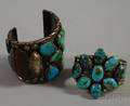 Two Silver and Turquoise Cuffs