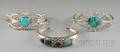 Three Signed Contemporary Navajo Bracelets