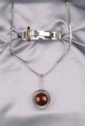 Sterling Silver and Amber Pendant Necklace NE From