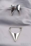 Sterling Silver Earrings and Brooch Georg Jensen